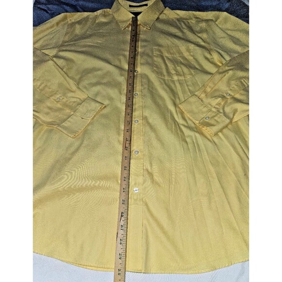 2 Eddie Bauer shirts XL mens yellow blue wrinkle resistant dress button up VTG - Picture 6 of 9